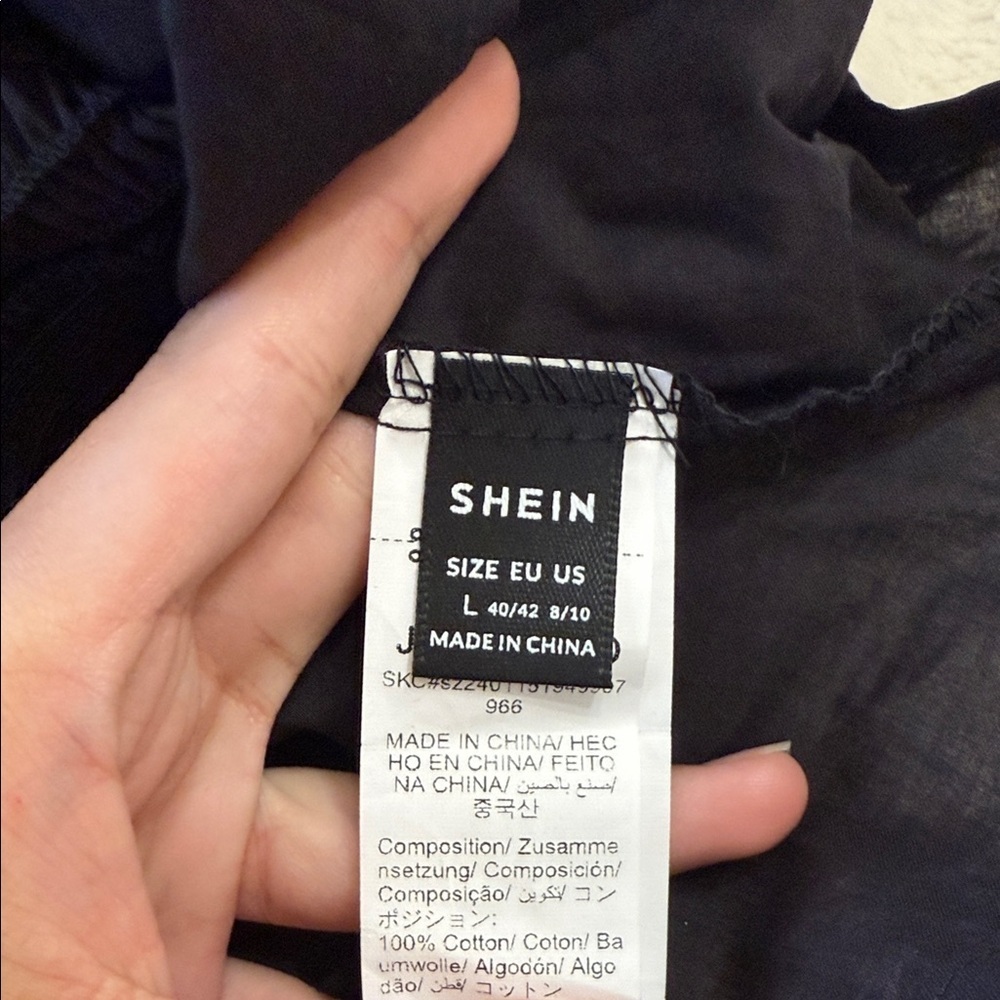 Shein Black and White Strapless Top L - Picture 4 of 5